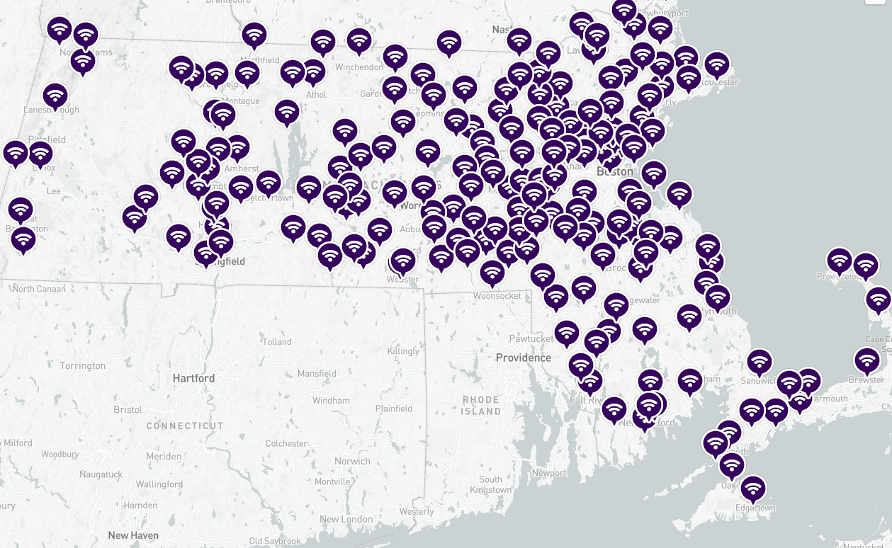 Map showing participating library locations